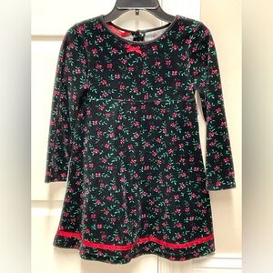 Esprit Kids Girls Holiday Christmas Chenille velvet dress black red Small